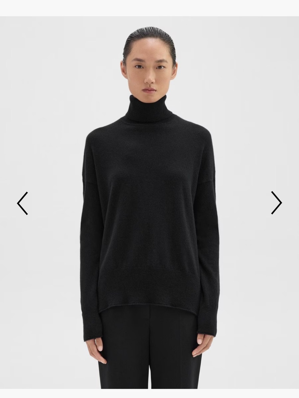 Theory Black Cashmere Turtleneck Sweater